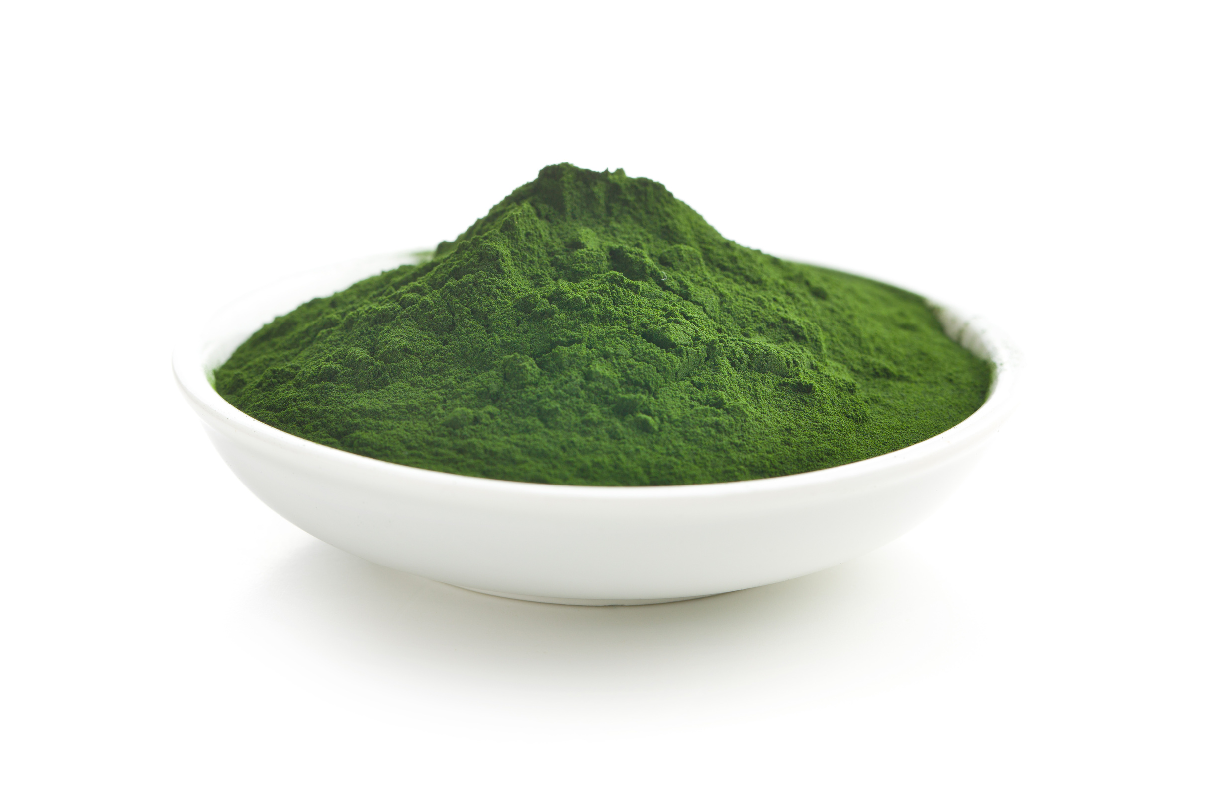 Green chlorella or green barley powder.